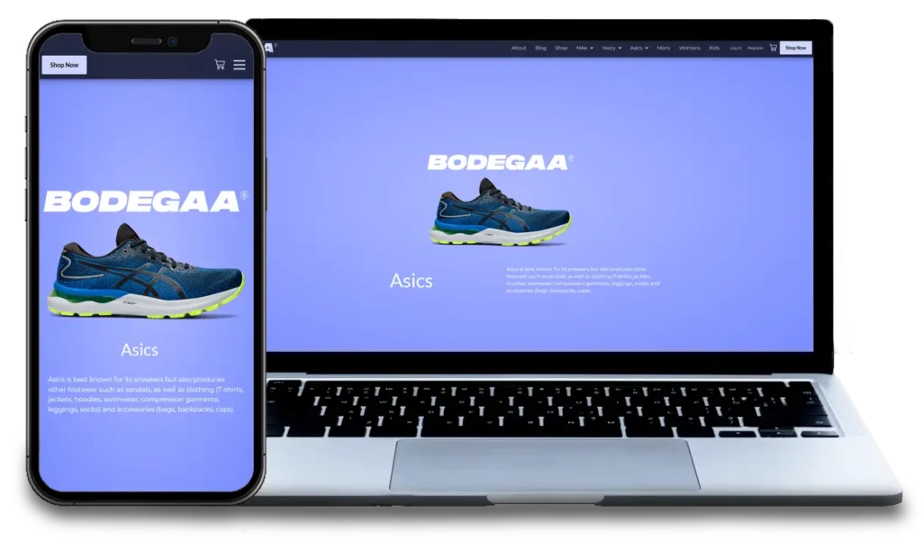 ecommerce shoe store web design hero section